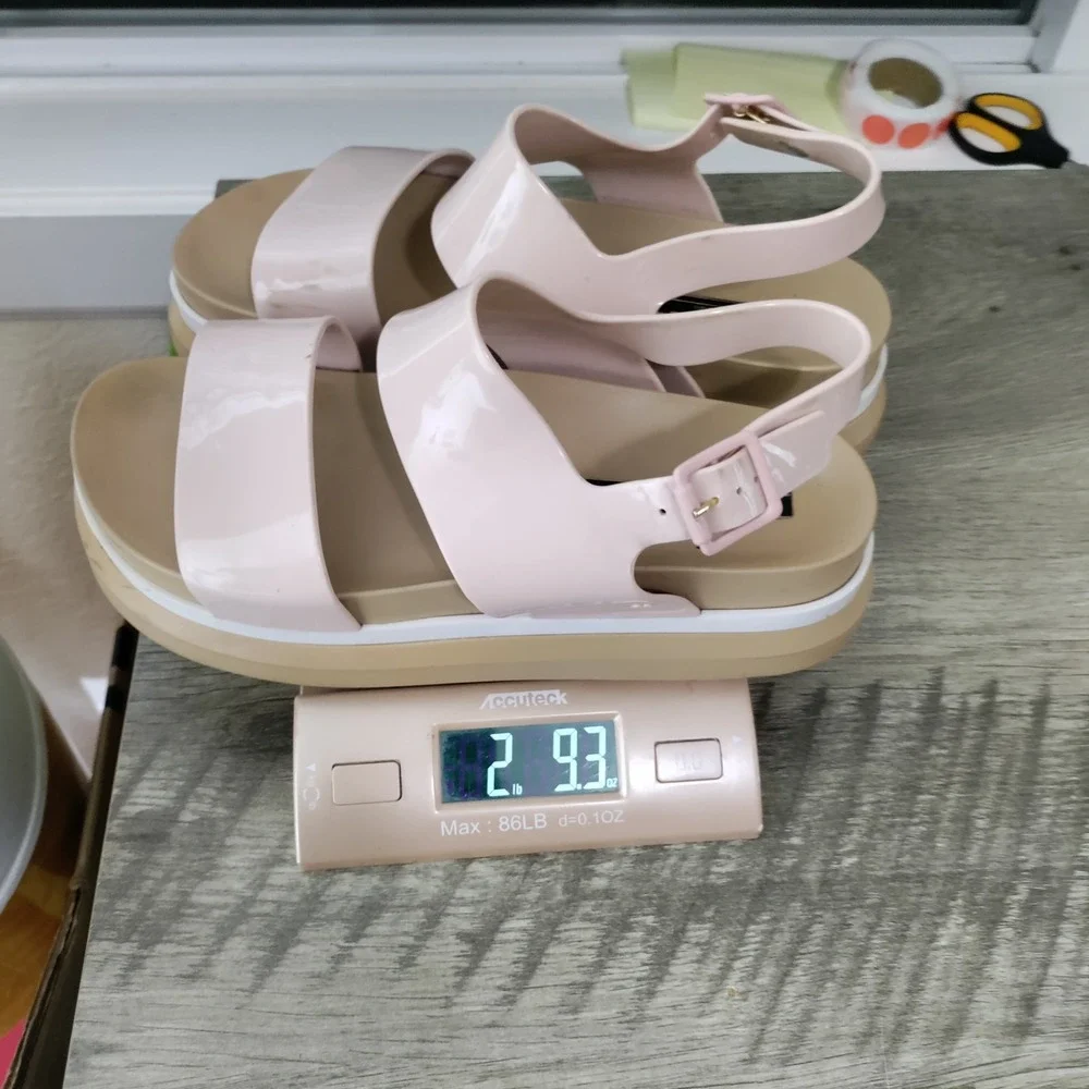 Melissa Mar Pink Jelly Platform Sandals Womens Size 9 Slingback Chunky Shoes